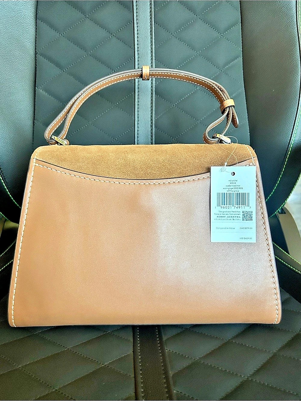 kate spade new york Riley Suede Top Handle Bag Brown & Tan
